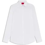 Slim-fit shirt in easy-iron cotton poplin
