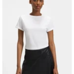 Slim-fit T-shirt in cotton with rolled sleeves