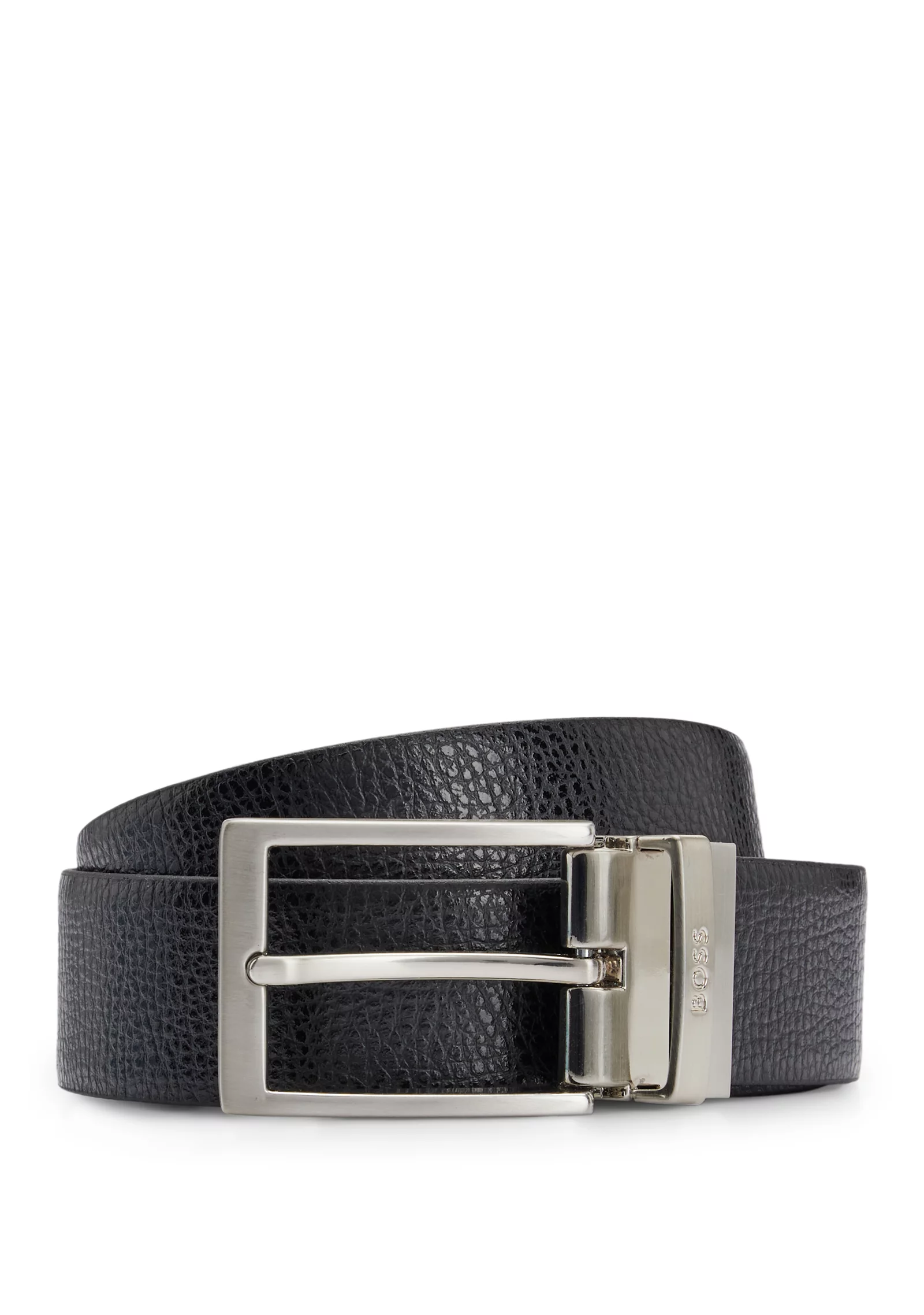 hbeu50447116_002_200 Reversible belt in structured Italian leather - Image 1