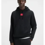 Cotton-terry hoodie with logo label