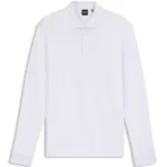 Long-sleeved polo shirt in interlock cotton with logo