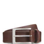 Nappa-leather belt with pin buckle
