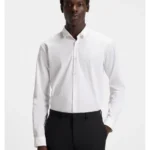 Extra-slim-fit shirt in stretch-cotton canvas