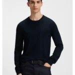 Merino-wool sweater with embroidered logo
