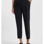 Regular-fit cropped trousers in crease-resistant crepe