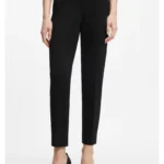Regular-fit trousers in stretch fabric with tapered leg