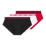Three-pack of logo-waistband briefs in stretch cotton