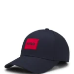 Cotton-twill cap with red logo label