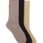 Three-pack of regular-length socks with logos