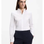 Regular-fit blouse in a cotton blend