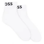 Two-pack of quarter-length socks with contrast logos