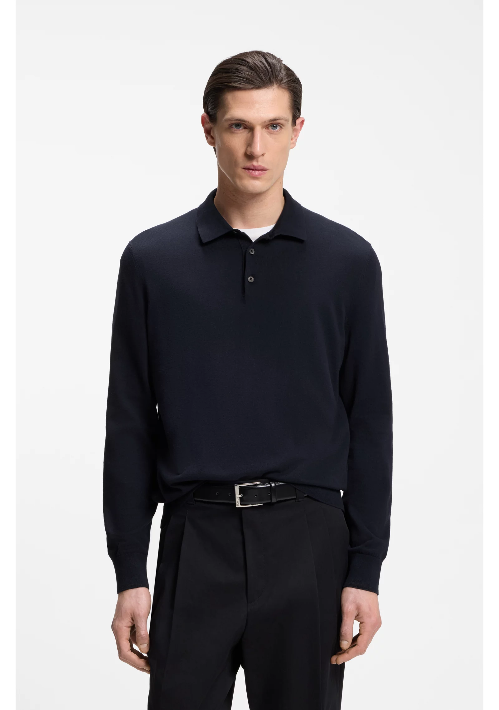 hbeu50506025_404_350 Cotton sweater with polo collar - Image 1
