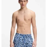 Quick-dry swim shorts with all-over print