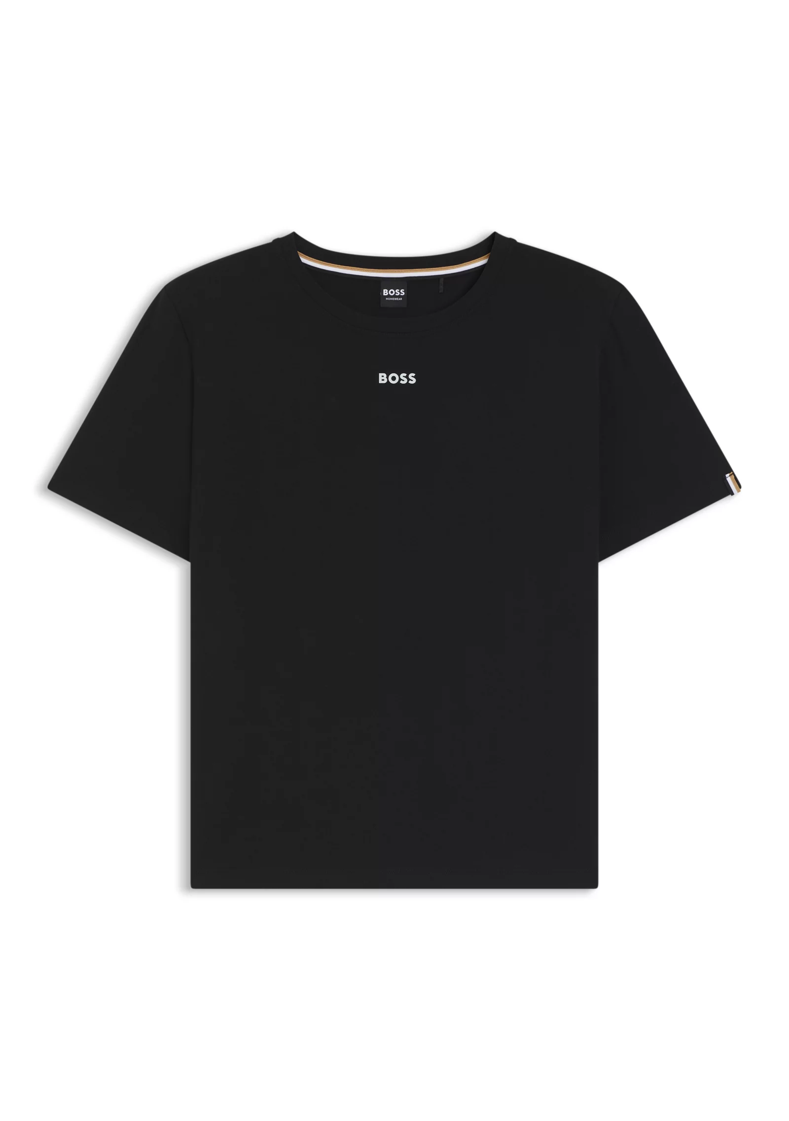 hbeu50510322_001_100 Stretch-cotton pyjama T-shirt with logo print - Image 1