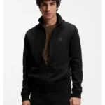 Cotton-jersey jacket with logo badge
