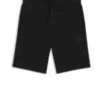 Cotton-terry shorts with logo patch