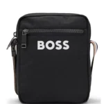 Textured crossbody bag with logo