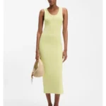 Cotton-blend jersey midi dress with stacked logo
