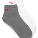 Two-pack of short cotton-blend socks