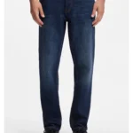 Tapered-fit jeans in dark-blue stretch denim