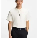 Interlock-cotton polo shirt with stacked logo