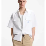 Oversized-fit shirt in cotton twill