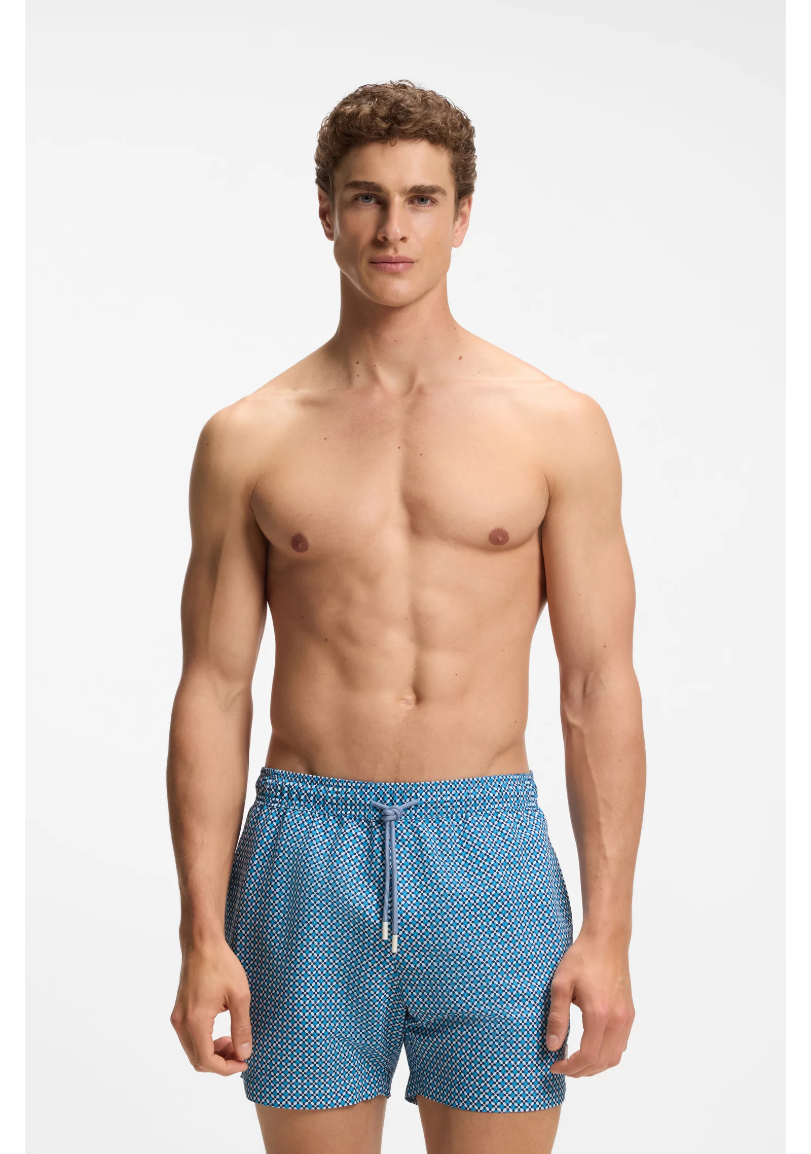 hbeu50518968_483_350 Printed swim shorts with logo badge - Image 1