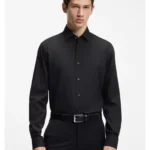 Modern-fit shirt in easy-iron cotton poplin