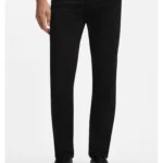 Regular-fit jeans in black stretch denim