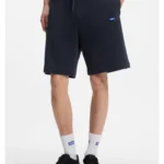 Cotton-terry shorts with logo patch