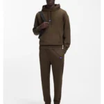 Cotton tracksuit set with blue logo patch