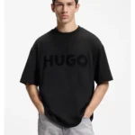 Oversized-fit cotton T-shirt with reflective logo