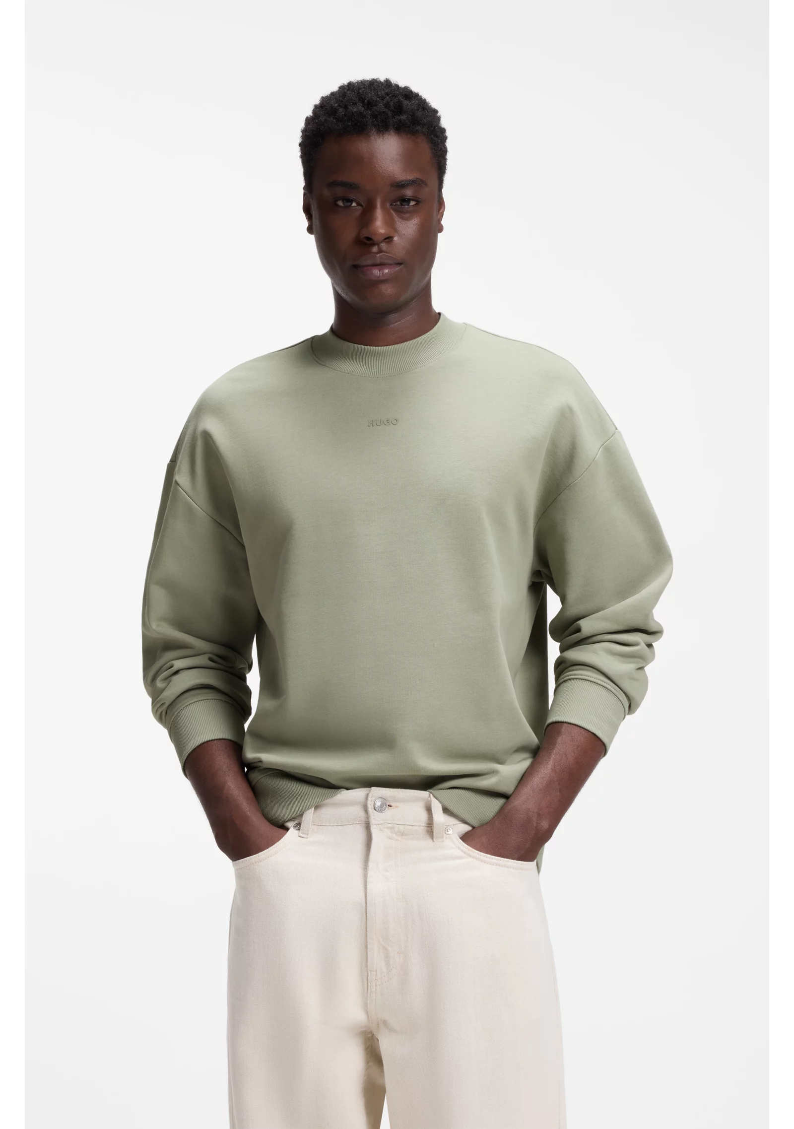 hbeu50525892_337_350 Relaxed-fit sweatshirt in cotton terry with logo detail - Image 1