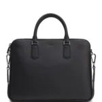 Italian-leather document case with embossed logo