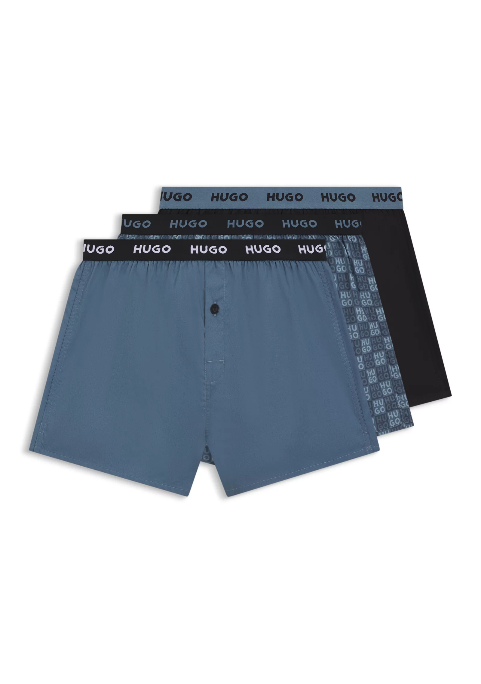 hbeu50532565_964_100 Three-pack of cotton boxer shorts with logo waistbands - Image 1