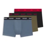 Three-pack trunks with jacquard logo waistband