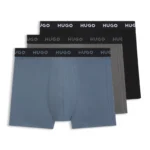 Three-pack of branded boxer briefs in stretch cotton