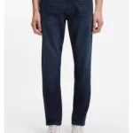 Tapered-fit jeans in pure-blue stretch denim