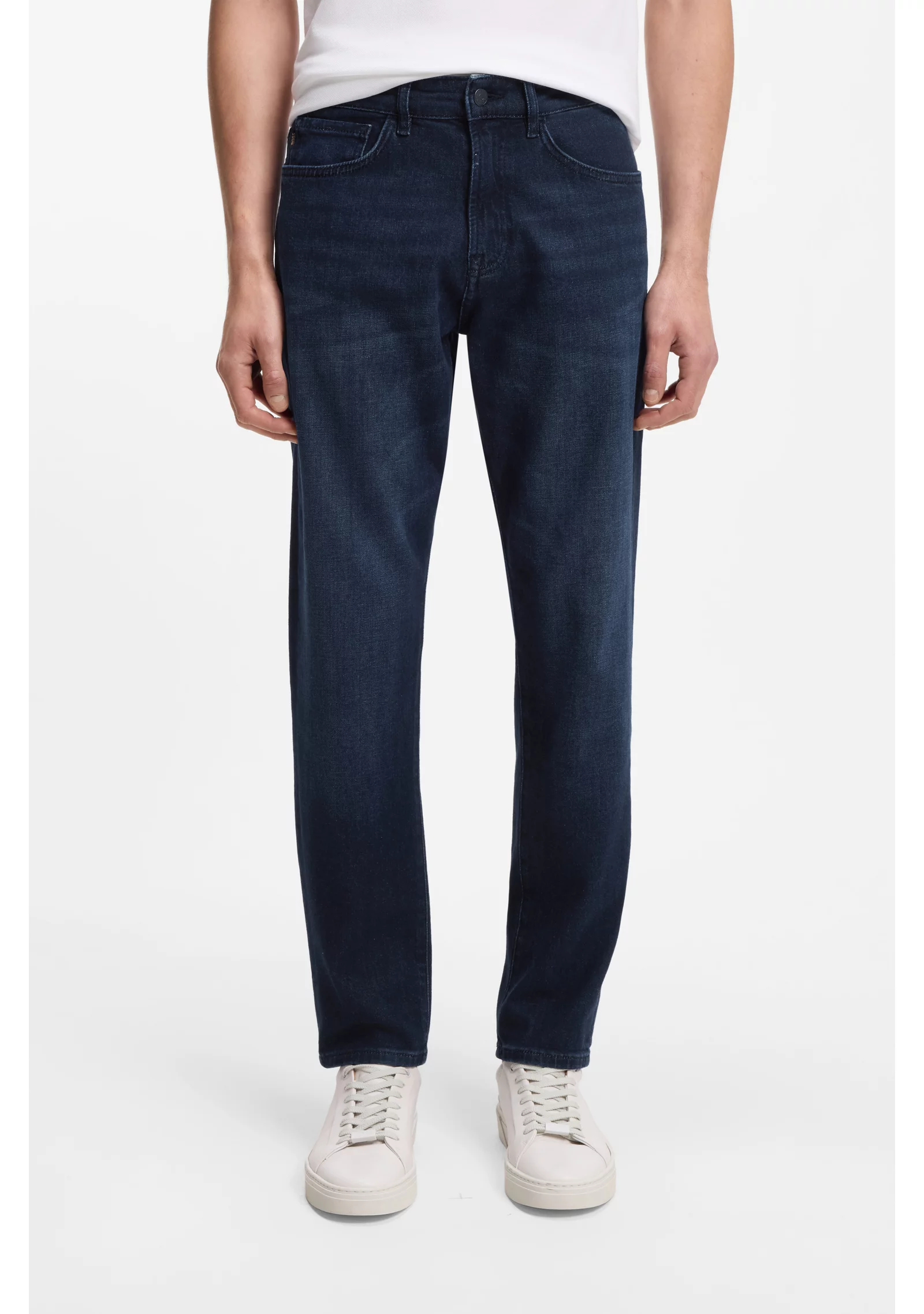 hbeu50533707_406_350 Tapered-fit jeans in pure-blue stretch denim - Image 1