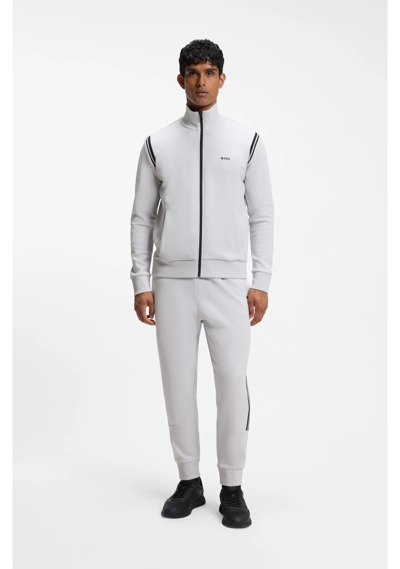 hbeu50533738_054_300 Stretch-cotton regular-fit tracksuit set with stripe inserts - Image 1