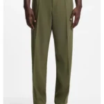 Modern-fit trousers in stretch twill with front crease