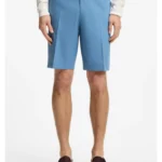 Tapered-fit shorts in cotton, silk and stretch