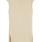 Cap-sleeve jersey dress with logo detail