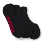 Three-pack of invisible socks with large logos