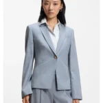 Slim-fit blazer in melange virgin wool