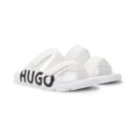 Logo sandals with double touch-closure straps