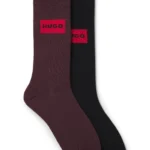 Two-pack of regular-length socks with logo labels