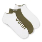 Three-pack of ankle socks with logos