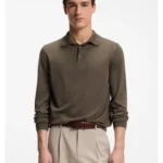 Knit polo in wool, silk and cashmere