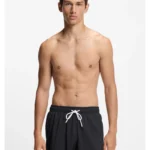 Quick-dry swim shorts with printed stacked logo